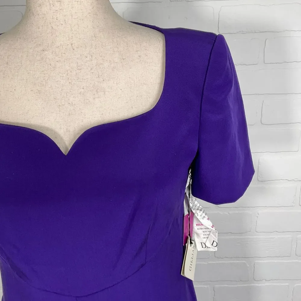 Gillian Dress Womens‎ 4 Purple Sweetheart Silk Pleat Formal Party VTG - Picture 2 of 12
